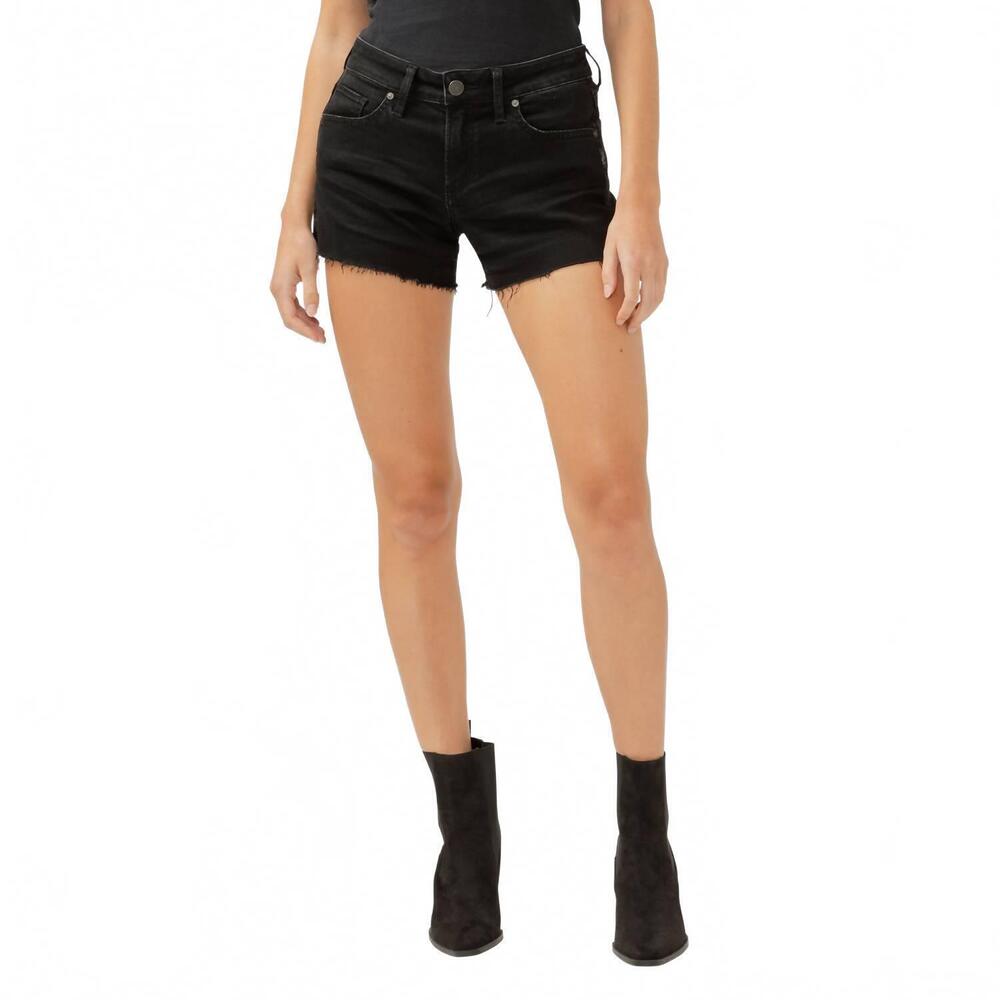 NEW SILVER JEANS CO women's boyfriend short in black